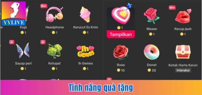 Tính năng quà tặng